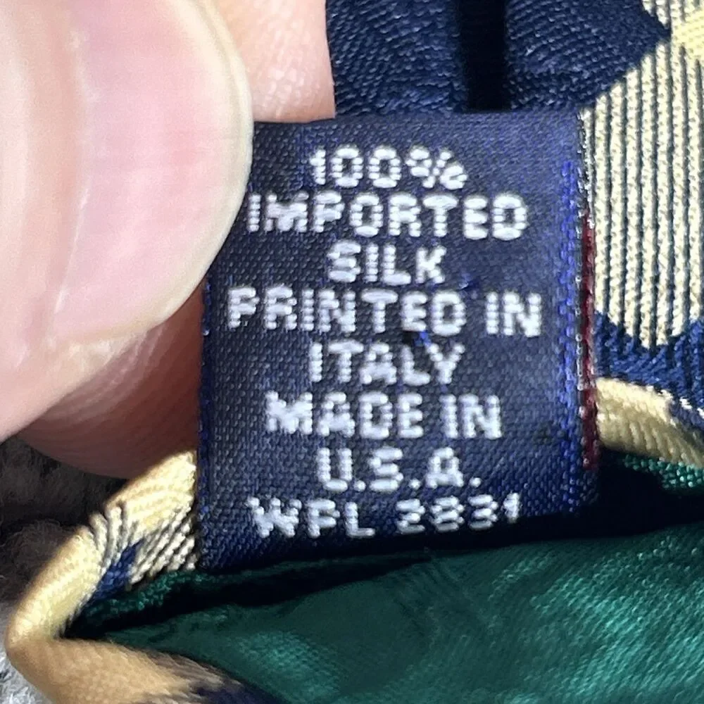 Tommy Hilfiger Designer Necktie Silk Novelty Golf Theme Made in USA 100%